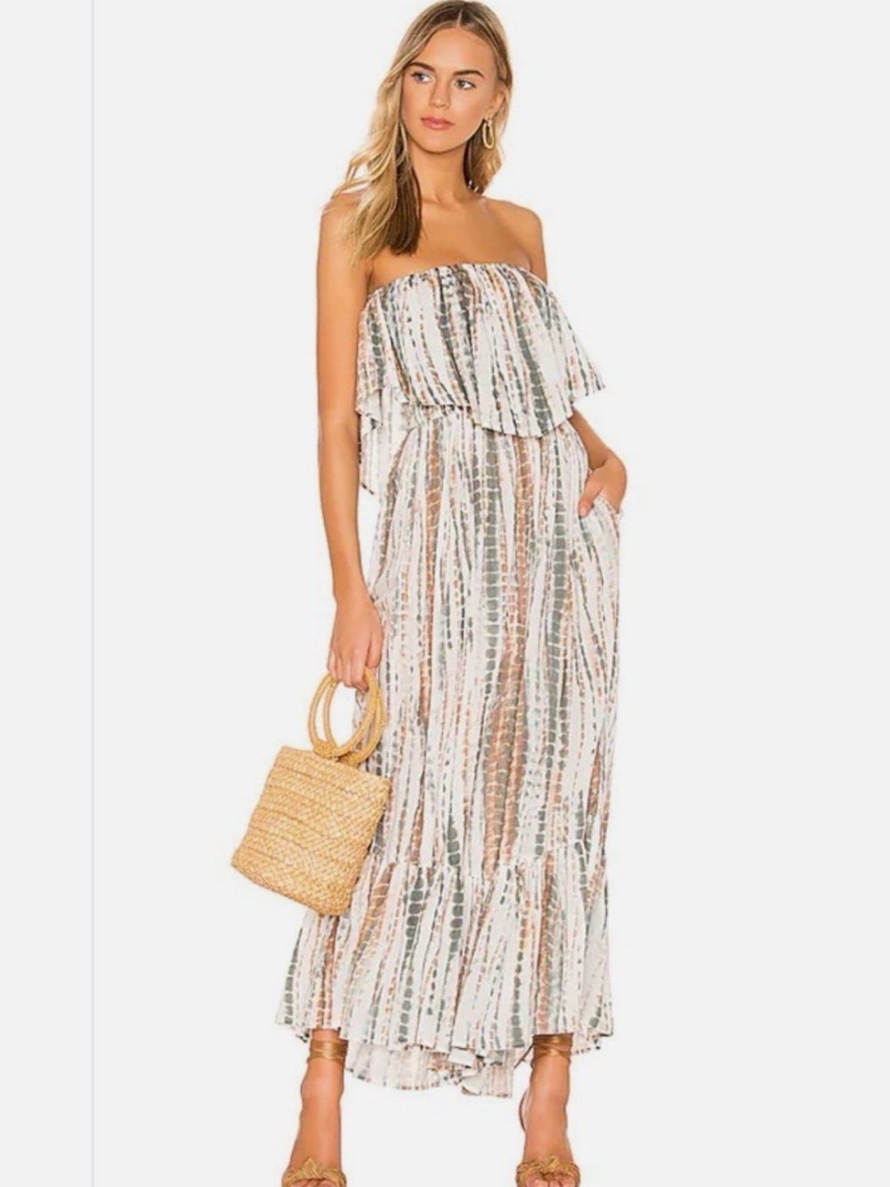 Free People Strapless Tie-Dye Maxi Romper
